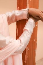 Premium Embroidered Silk Long Shirt with Dupatta - Image 4