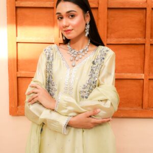 Designer Embroidered Silk Slit Shirt