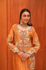 Luxury Embroidered Silk Pishwas - Image 7
