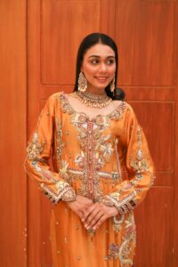 Luxury Embroidered Silk Pishwas - Image 7