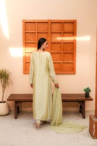 Designer Embroidered Silk Slit Shirt - Image 2