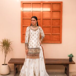 Traditional Embroidered Gharara Ensemble