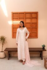 Premium Embroidered Silk Long Shirt with Dupatta