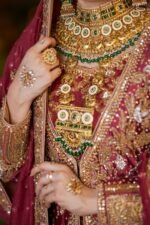 Royal Maroon Bridal Lehenga – Luxury Hand Embroidered Zardozi Bridal Dress - Image 3