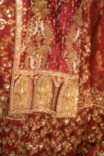 Royal Maroon Bridal Lehenga – Luxury Hand Embroidered Zardozi Bridal Dress - Image 4
