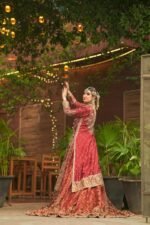 Royal Maroon Bridal Lehenga – Luxury Hand Embroidered Zardozi Bridal Dress - Image 5