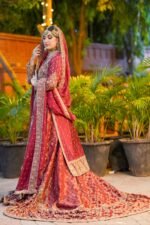 Royal Maroon Bridal Lehenga – Luxury Hand Embroidered Zardozi Bridal Dress